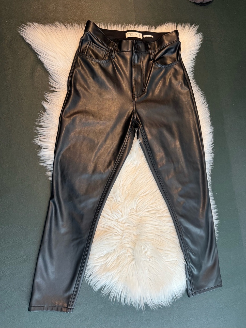 Abercrombie & Fitch Black Faux Leather Skinny Pants